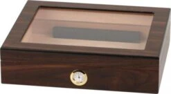 Humidor Walnut Finish Glasdeckel Für Ca. 20 Cigarren