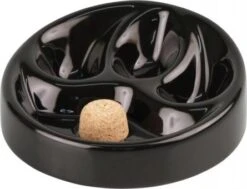 Pfeifenascher Rund Schwarz Glänzend Mit 3 Ablagen