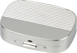 Taschenascher Rechteckig Nickel Poliert Mit Dekor Streifen