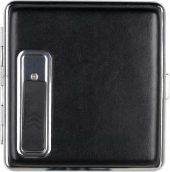 SKY ZigarettenEtui Chromrahmen Schwarz Mit USB-Anzünder