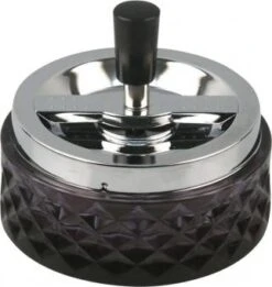 Drehascher Chrom/Rauchglas 12cm