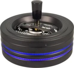 Drehascher Schwarz/schwarz Mit Blauen Glitterstreifen 14cm