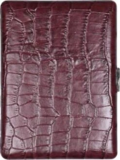 PEARL Zigarettenetui Leder Braun "Kroko"