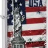 Org.ZIPPO Cr. Geb. Col. "Statue Of Liberty Flag" -Raucherzubehör Geschäft 03013
