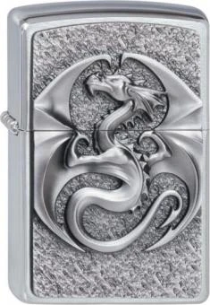 Original ZIPPO Chrome Gebürstet Plakette "Dragon 3D"