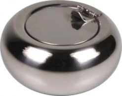 Taschenascher Edelstahl Rund Mit Deckel