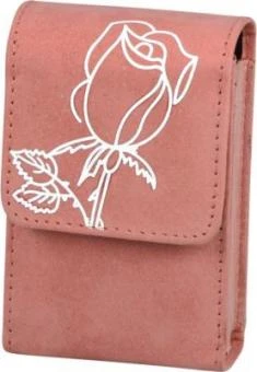 Zigaretten-Packungsetui Velours Leder Rosé "Rose"