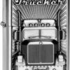 Original ZIPPO Satin Finish Plakette "Trucker"