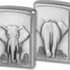 Original ZIPPO Chrom Gebürstet "Elefant"