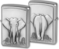 Original ZIPPO Chrom Gebürstet "Elefant"