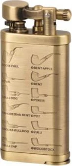 Pfeifenfeuerzeug PASSATORE "Leonard" Messing Satin Antik