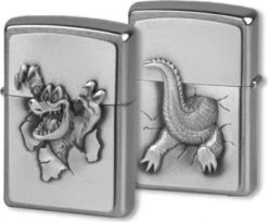 Original ZIPPO Chrom Gebürstet "Gator"