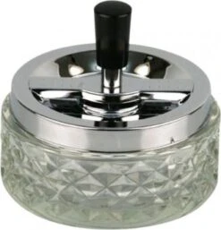 Drehascher Chrom/Glas Transparent 12cm