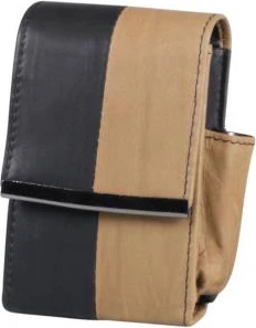 Zigaretten-Packungsetui Leder Schwarz/braun Antik