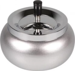 Schleuderascher Jumbo Rund Bauchig Chrom/silber Metallic