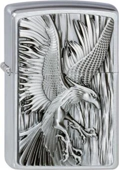 Original Zippo Chrom Gebürstet Phoenix On Fire
