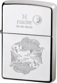 Original ZIPPO Chrom Poliert "Fische"