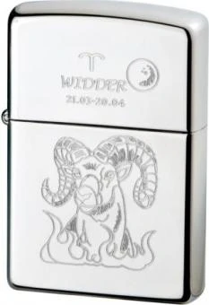 Original ZIPPO Chrom Poliert "Widder"