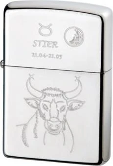 Original ZIPPO Chrom Poliert "Stier"