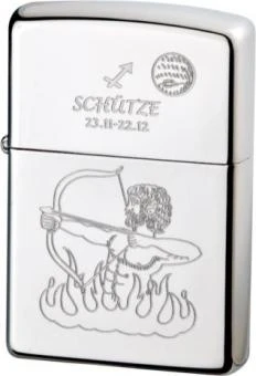 Original ZIPPO Chrom Poliert "Schütze"
