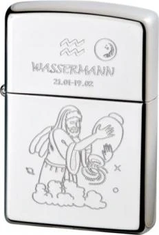 Original ZIPPO Chrom Poliert "Wassermann"