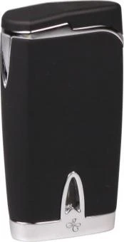 JEAN CLAUDE 4-Flammen Jet-Feuerzeug "Connor" Rubber Finish Schwarz