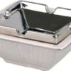 Salon-Ascher Eckig Keramik Weiß Silberdekor 12.5cm 2 Salon-Ascher Eckig Keramik Weiß Silberdekor 12.5cm -Raucherzubehör Geschäft 0681