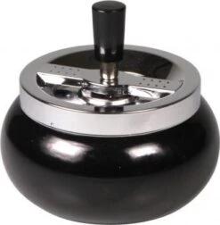 Drehascher Bauchig Chrom/schwarz 13cm