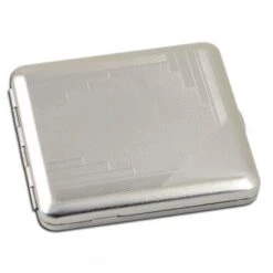 Zigarettenetui Metall18er Nickel Satiniert Waffeln Und Streifen Gummi