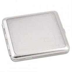 Zigarettenetui Metall 18er Nickel Satiniert Randdekor Mit Gravurfeld