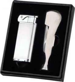 SKY Pfeifenfeuerzeug Mit Pfeifenbesteck Pz In Schwarzer Geschenkbox