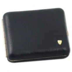 Zigarettenetui Hirschlede 18er Glatt Schwarz Mit Innenclip