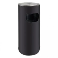 Standascher Schwarz Matt Mit Abfallkorb