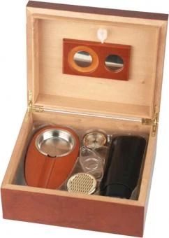 Humidor-Set "Rosenholz" Für Ca. 40 Cigarren Hygrometer,Humidifer, Cutter, Ascher, Cigarrenetui 3 Humidor-Set "Rosenholz" Für Ca. 40 Cigarren Hygrometer,Humidifer, Cutter, Ascher, Cigarrenetui