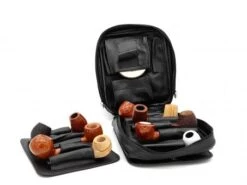 Pfeifentasche Für 11 Pfeifen Leder Schwarz
