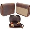 Pfeifentasche Für 4 Pfeifen Leder Buffalo/Canvas -Raucherzubehör Geschäft 6249pfeifentasche4pfeifenbuffalocavas