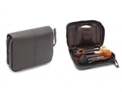 Pfeifentasche Für 4 Pfeifen Leder Ebony