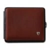 Zigarettenetui Leder 18er Kingsize Braun Rahmen Schwarz Mit Gummizug